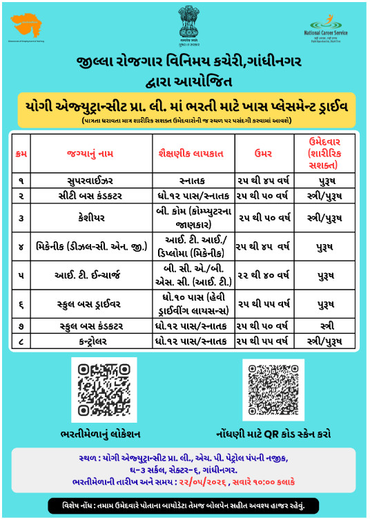 Rozgaar Bharti Melo Gandhinagar (22-05-2026)